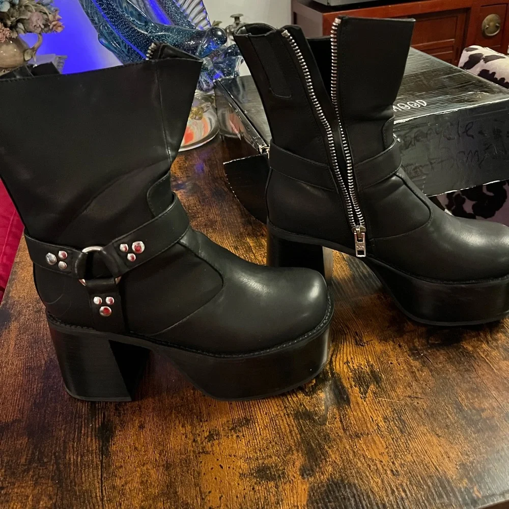 Platform moto boots - Picture 3 of 9